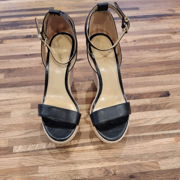 MICHAEL Michael Kors Kimberly Leather Wedge Sandals - Picture 3 of 14